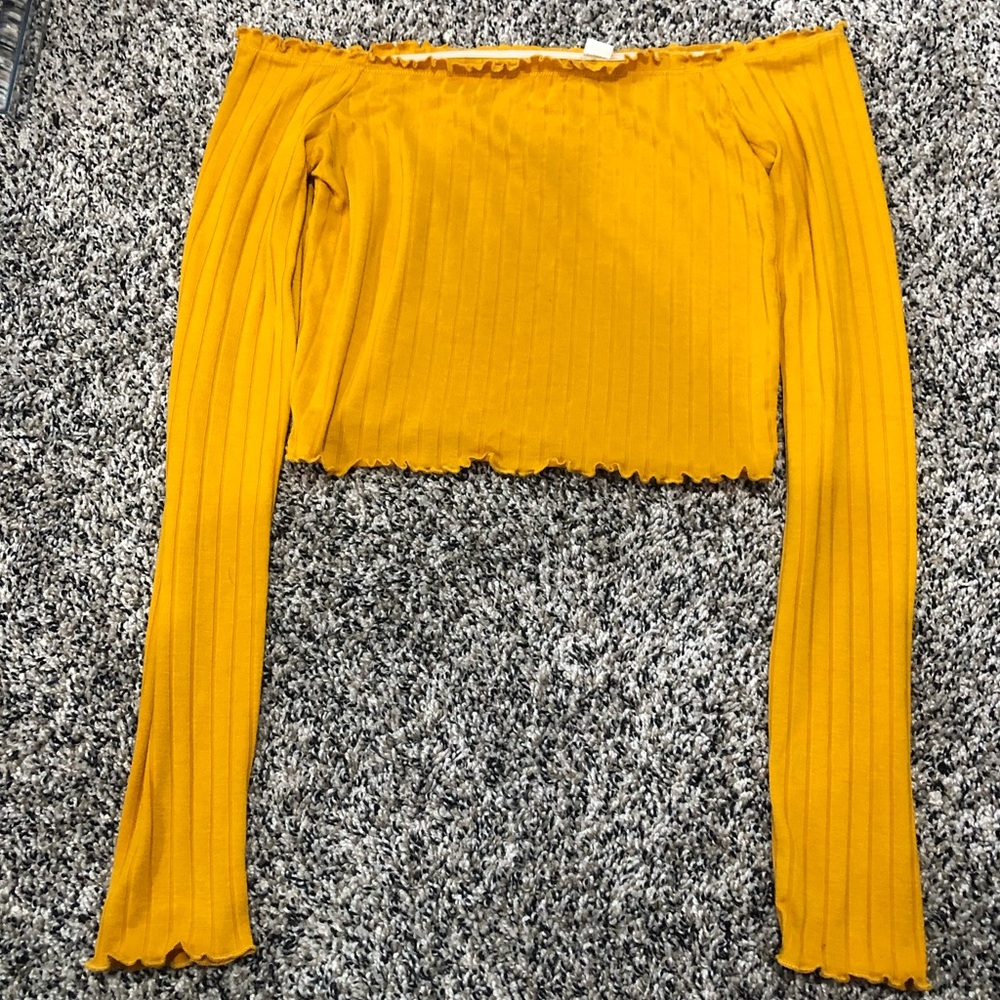 Mustard Yellow Pacsun Crop Top